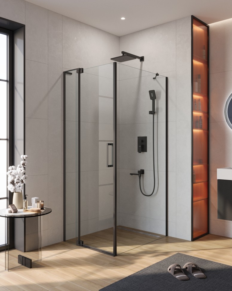 Душевой уголок CEZARES SLIDER-AH-1-80-90/100-C-NERO