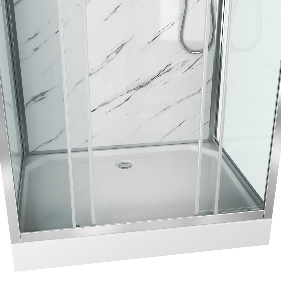 Душевая кабина Niagara Luxe NG-7772QM (120x90х210) низкий поддон(15см),дверь раздвижная,стенки мрамор,4 места