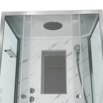 Душевая кабина Niagara Luxe NG-7772QM (120x90х210) низкий поддон(15см),дверь раздвижная,стенки мрамор,4 места