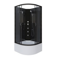 Душевая кабина Niagara Classic NG-6508-14BKG (90х90х200) высокий поддон(40см),черный,стекло тонированное,4 места