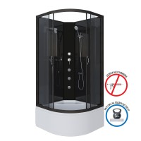 Душевая кабина Niagara Classic NG-6508-14BKG (90х90х200) высокий поддон(40см),черный,стекло тонированное,4 места