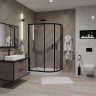 Душевое ограждение Niagara Nova NG-6821-08ВLACK (120х80х195) асимметрия,черный,двери раздвижные,стекло прозрачное,1 место