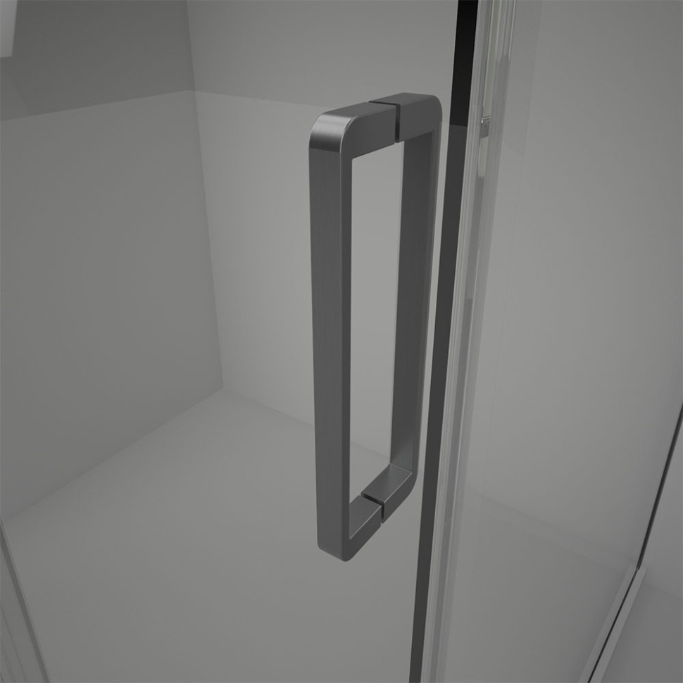 Боковая панель Veconi KP-15GR, 1000х2000 графит брашинг, стекло прозрачное