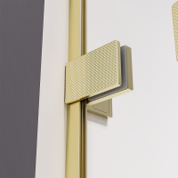 Душевой угол распашной Veconi Premium Alassio SP G, 1500х800x2000, брашированное золото, стекло прозрачное осветленное