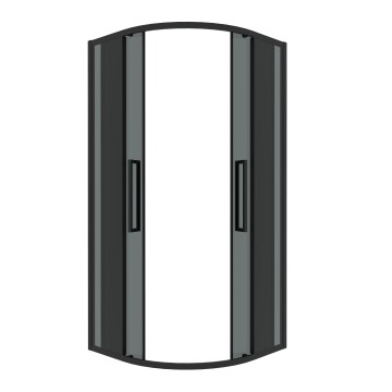 Душевое ограждение Grossman Cosmo 301.K33.02.8080.21.10 (80х80х195) четверть круга,раздвижная,черный матовый,стекло тонированное, 1 место