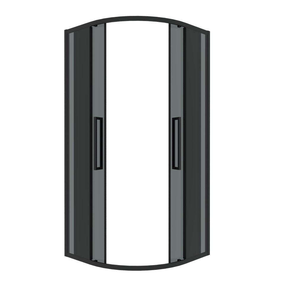 Душевое ограждение Grossman Cosmo 301.K33.02.8080.21.10 (80х80х195) четверть круга,раздвижная,черный матовый,стекло тонированное, 1 место