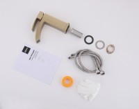 Смеситель ABBER Wasserfall AF8610G для раковины, золото матовое