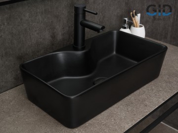 Раковина Gid Bm9092 53353 накладная черная матовая 55x31x14