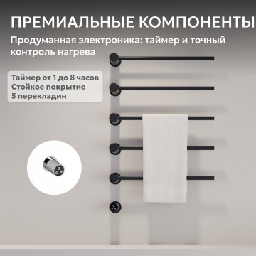 Полотенцесушитель электрический ABBER Charme AH4005MB черный матовый