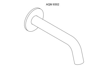 AQM8302MB Излив встраиваемый 110-180мм, латунь, черный матовый