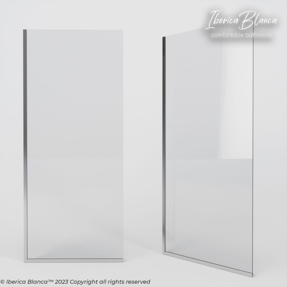Шторка для ванны IBERICA BLANCA Mod.403 неподвижная прозрачное стекло/хром 50х140см (IB403.SC.140.50)