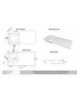 Раковина над стиральной машиной Uperwood Марсал 120х48,6х15 см, белая, левая, крыло справа