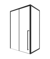 Timo Душевая дверь TDSS-130/03C-8R, раздвиж 1300*2000, проф черный + торцевое стекло TSS-1000/03C-8 1000*2000, проф черный