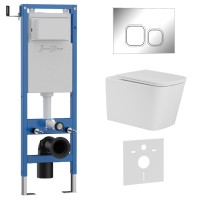 Комплект 3в1 IBERICA BLANCA инсталляция SILENCIO MINI, унитаз TOLEDO ALTO белый, кнопка смыва ESTI-Q хром глянцевый (IB.001M.TLA.231.833)