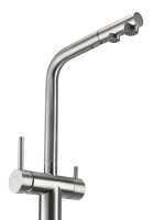 Смеситель с возможностью подключения фильтрованной воды и вытяжным изливом. Никель. OSGARD BALANS PLUS 35973