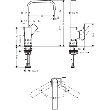 Смеситель для раковины Hansgrohe Metropol 230 32511000 хром