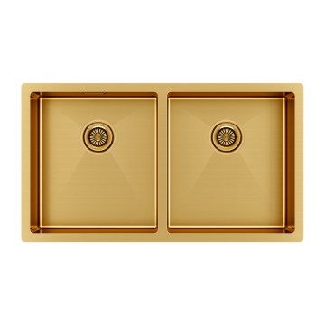 Мойка нерж. сталь GERBERG 78/2 UNI, PM237844-BG, брашированное золото, 780х440мм, Paulmark