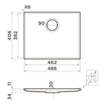 Кухонная мойка Omoikiri Kiten 48-INT-GB Artceramic/графит