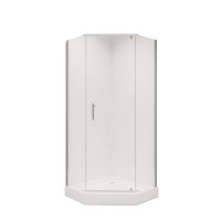 Душевое ограждение Niagara Nova NG-6634-08 (100х100х195) трапеция,хром,дверь распашная,стекло прозрачное,1 место