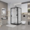 Душевое ограждение Niagara Nova NG-83-10AB-A70B (100х70х195) прямоугольник,черный,дверь распашная,стекло прозрачное,2 места