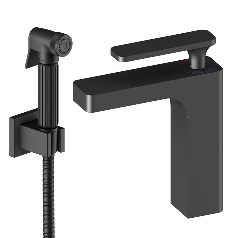 Смеситель для раковины с гигиеническим душем Timo Torne 4360/03G черный