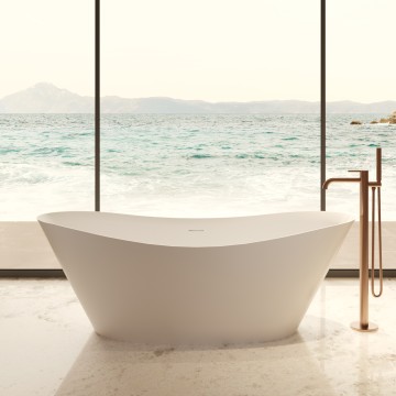 Ванна Солид Серфейс (Solid Surface) Vincea VBT-4S08MW, 1700*780*620, белый матовый, щелевой перелив
