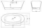 Ванна из искусственного камня Vincea VBT-4S08MW, 1700*780*620, белый мат., слив-перелив в комплекте