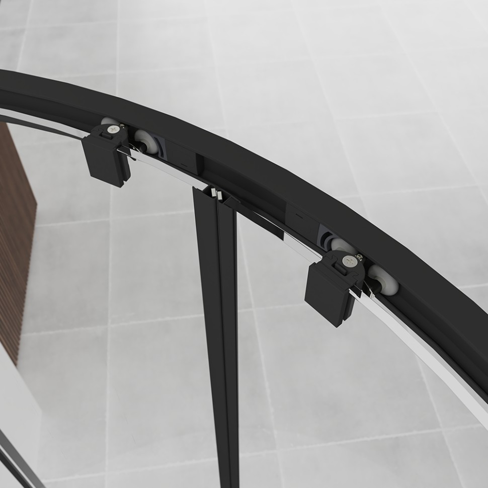 Душевой угол Veconi Evo 200 B, 1000х800x1950, черный матовый, прозрачное стекло