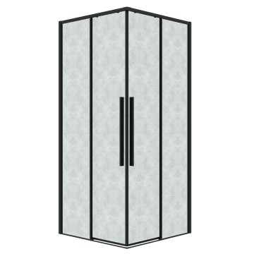 Душевое ограждение Grossman Galaxy 300.K33.01.8080.21.02 (80х80х195) квадрат,раздвижная,черный матовый,стекло шиншилла, 1 место