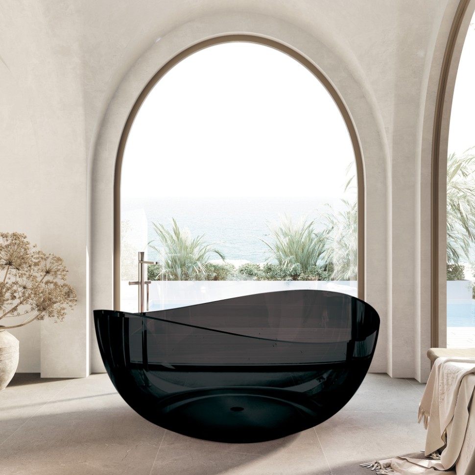 Прозрачная ванна ABBER Kristall AT9705Onyx черная