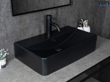 Раковина Gid Bm1344 53361 накладная черная матовая 61x35.5x14