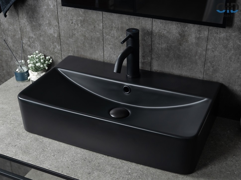 Раковина Gid Bm1344 53361 накладная черная матовая 61x35.5x14