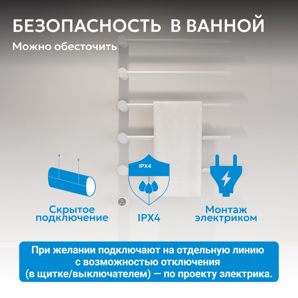 Полотенцесушитель электрический ABBER Charme AH4005MW белый матовый