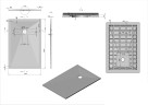 Поддон для душа из искусственного камня VST-4SR8012G, 1200*800*25, серый