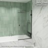 Шторка для ванны IBERICA BLANCA Mod.404 распашная прозрачное стекло/черный 70х140см (IB404.SB.140.70)