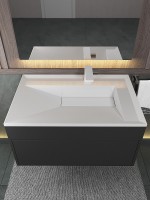 Раковина для ванной Uperwood Lotus Premium 80х50х13 см, белая глянцевая