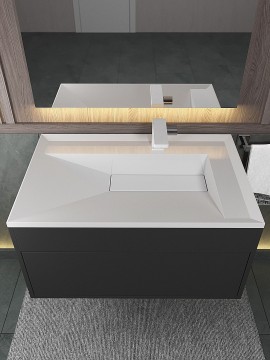 Раковина для ванной Uperwood Lotus Premium 80х50х13 см, белая глянцевая