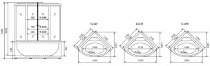 Timo Standart T-1155 душевая кабина 150*150*230