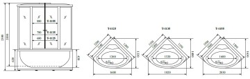 Timo Standart T-1155 душевая кабина 150*150*230