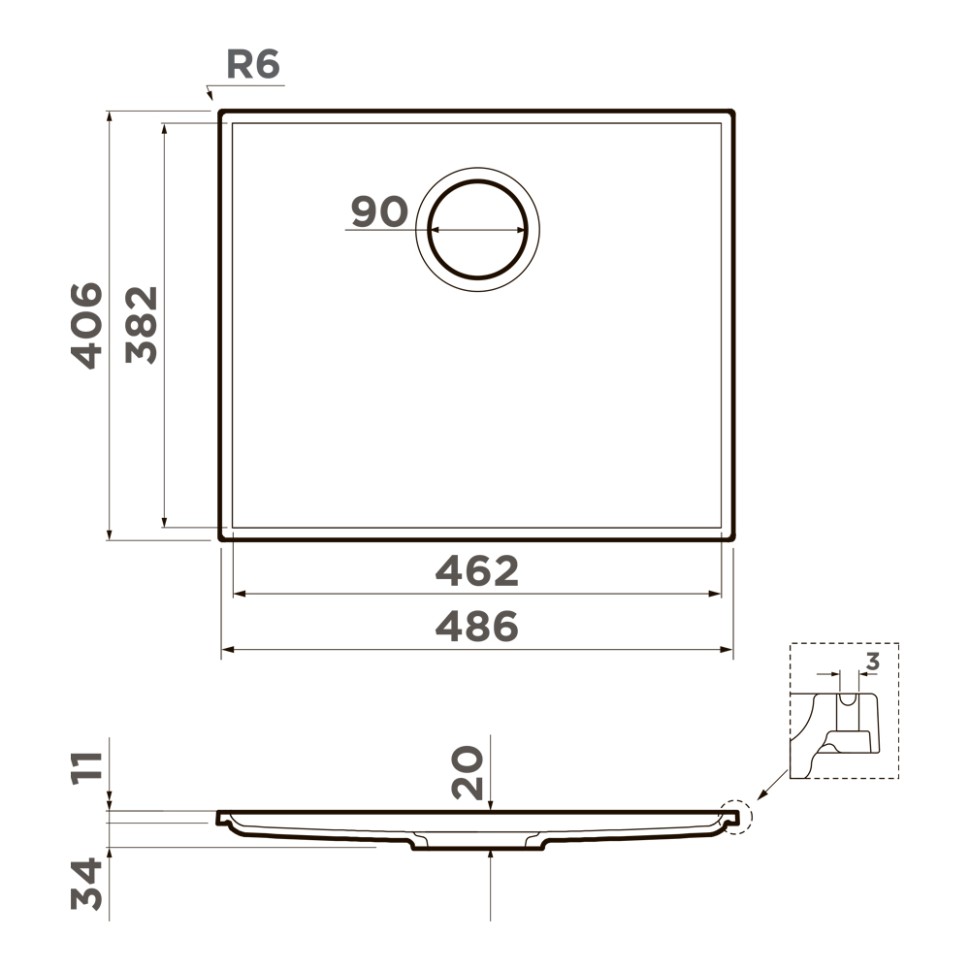 Кухонная мойка Omoikiri Kiten 48-INT-WH Artceramic/белый
