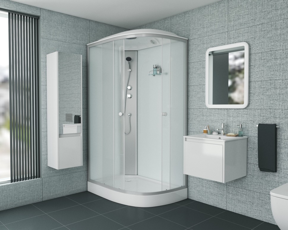 Душевая кабина Niagara Eco E120/80/13L/MT (120х80х215) низкий поддон(13см),стекло матовое,3 места