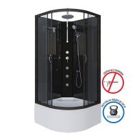 Душевая кабина Niagara Classic NG-6508-14BKTG (90х90х210) высокий поддон(40см),черный,стекло тонированное,4 места
