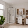 Душевое ограждение Niagara Nova NG-6834-08ВLACK (100х100х195) трапеция,черный,дверь распашная,стекло прозрачное,1 место