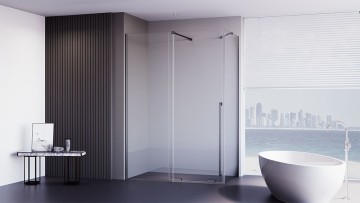 Душевой угол Premium Trento PTC-SP-50GR, 1300х900x2000, брашированный графит, стекло прозрачное