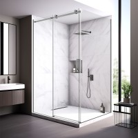 Душевой угол Veconi Rovigo RV-075GR, 1300х900х2000 графит брашинг, стекло прозрачное