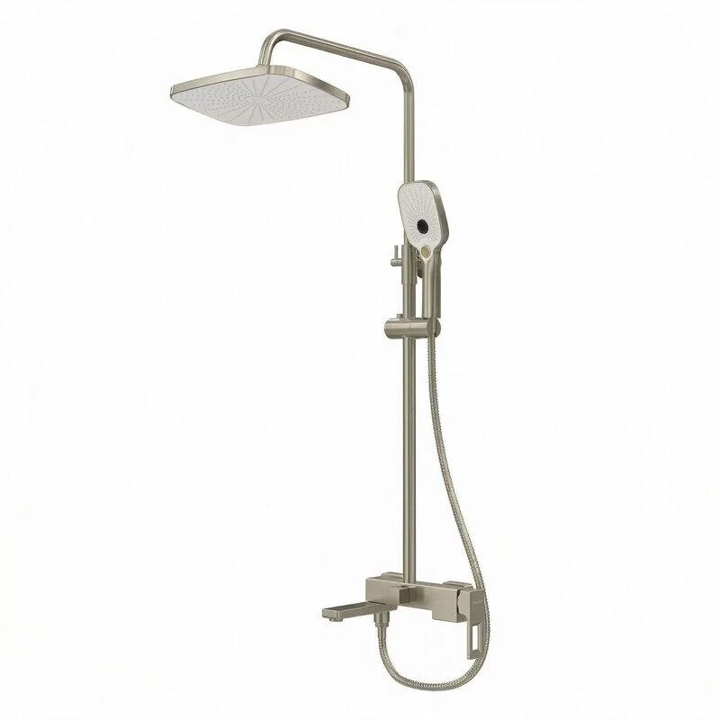 Душевая стойка Grossman Pragma 500.K35.03.120 с верхним душем,ручной лейкой и смесителем, брашированный никель,1 место