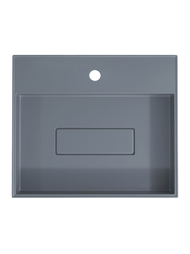 Раковина для ванной накладная 50 см, Uperwood Tanos Quartz, прямоугольная, серая, бетон