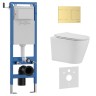 Комплект 3в1 IBERICA BLANCA инсталляция SILENCIO MINI, унитаз BURGOS ALTO белый, кнопка смыва INOX-R золото матовое (IB.001M.BRA.234.1503)