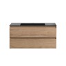 База под раковину Luka 1000 подвесная, 2 выкатных ящика soft-close, N.Oak