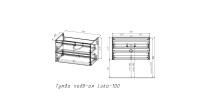 База под раковину Luka 1000 подвесная, 2 выкатных ящика soft-close, N.Oak